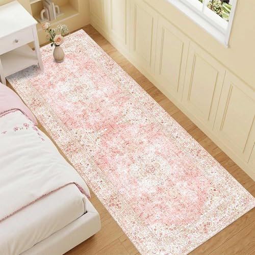 2'6"x8 Washable Hallway Runner Pink Rug for Kitchen Non Slip - Image 4