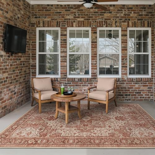 GENIMO Indoor Outdoor Rug, Washable for Patio and Deck, Mauve Beige, 6x9 - Image 3