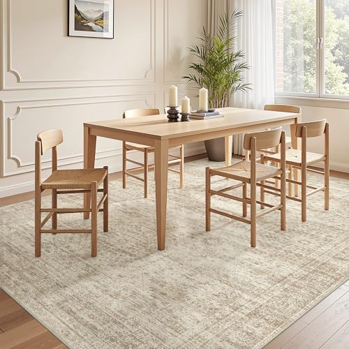 5x7 Area Rugs for Living Room,Large Washable Rug,Beige - Image 5
