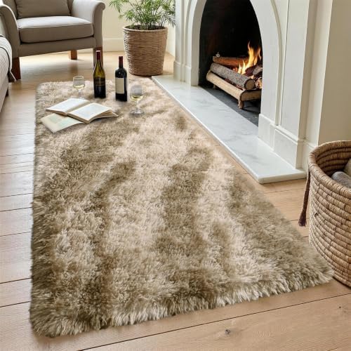 Noahas 2x8 Khaki Fluffy Soft Runner Rug Non-Slip for Bedroom Dorm Hallway - Image 4