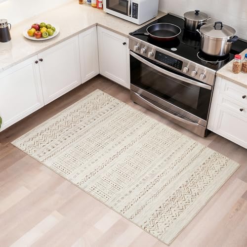 cotiled Washable 3x5 Entryway Rugs: Boho Moroccan Soft Small Rug - Image 4
