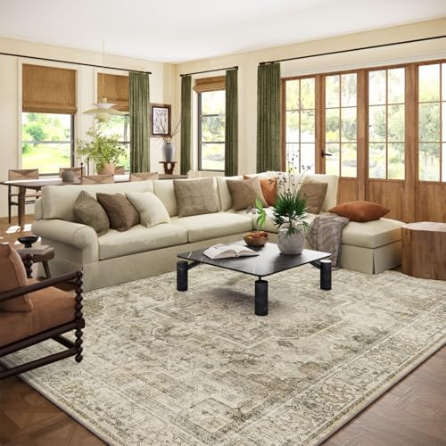 9x12 Area Rugs for Living Room: Washable Bedroom Rug Non Slip Boho Carpet by palohom