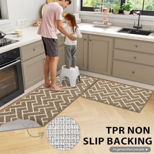 hicorfe Kitchen Runner Rug,20"x59"+20"x32" Kitchen Set,Non-Slip Kitchen Mat - Image 4