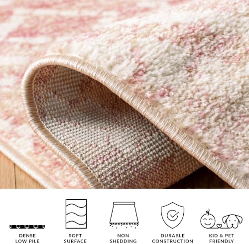 SAFAVIEH Adirondack Collection Runner Rug - 2'6" x 8', Rose & Gold, Modern Diamond Distressed Design, Non-Shedding & Easy Care, Ideal for High Traffic Areas in Living Room, Bedroom (ADR131Q) - Image 6