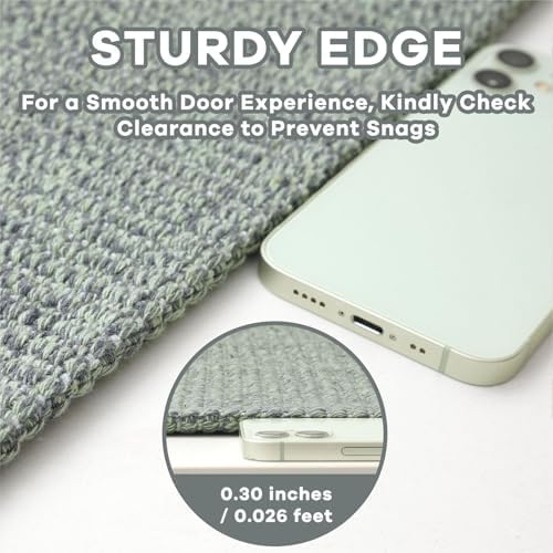 EARTHALL Washable Rugs for Entryway, Non Slip Aear Rug, 3x4 Ft, Green/Grey - Image 3