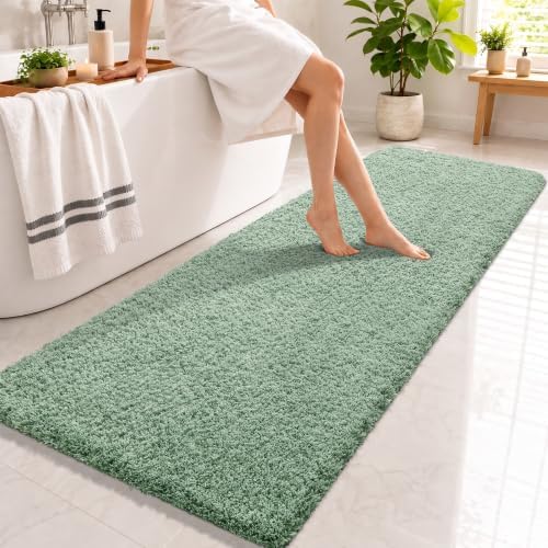 Yimobra Bathroom Runner Rug Non Slip Washable 70x24, Bath Mat, Light Green by Yimobra