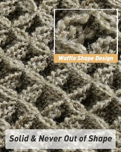 AMOAMI Upgraded Waffle Bath Mat, Super Absorbent Non Slip Bath Mats for Bathroom Floor, Machine Washable Bathroom Rugs with Tassels, Rubber Backed Bathroom Mats, Ultra Soft, 24" x 36", Green - Image 5