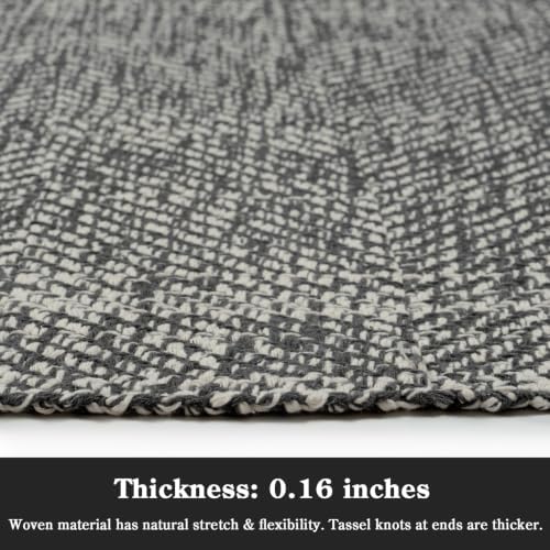 Collive 2' x 4.3' Boho Kitchen Runner Rugs, Grey Farmhouse Bathroom Mat - Image 6