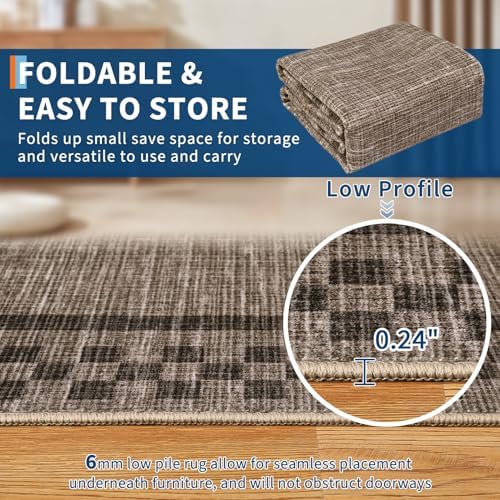 GarveeHome 4x6 Rug Small Washable Living Room Rug Modern Bordered Area Rugs - Image 4
