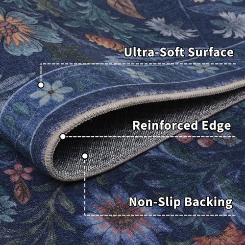 2x5 Floral Runner Rug for Hallway Washable Kitchen Runner Rug - Image 5