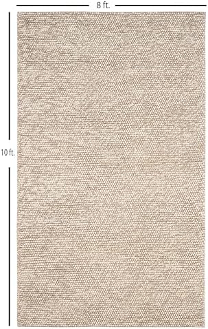 100% Wool Hand Woven Knit Popcorn Rug (8'x10' - Beige) - Image 2