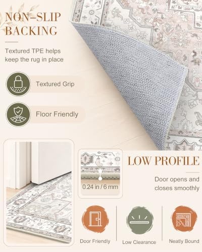 OLANLY 2'6"x14' Washable Runner Rug, Non Slip Carpet for Hallway Kitchen - Image 7