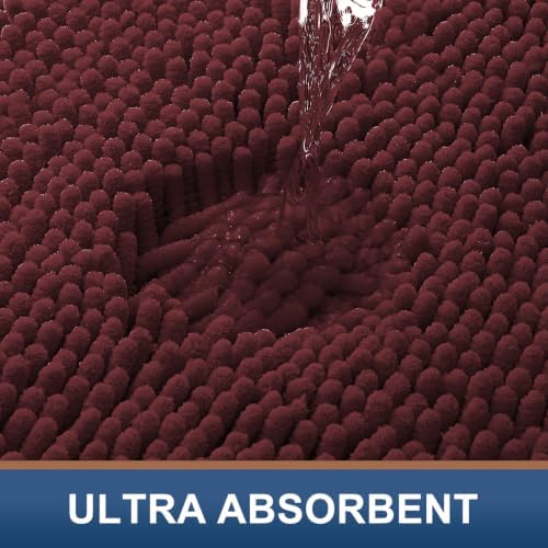 Smiry Bathroom Rugs 30X20, Luxury Chenille Extra Soft Absorbent Bath Mat - Image 4