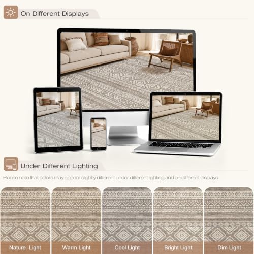 cotiled Boho 12x15 Area Rug for Living Room: Large Moroccan Washable Rug - Image 7