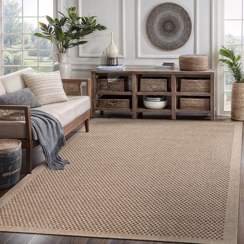 CAMILSON Easy Jute Rug 5x7, Indoor Outdoor Natural Color Fiber Area Rugs for Living Room Patio and Kitchen Rug, Sisal Boho Woven Design, Easy-Cleaning, Washable Outside Carpet Alfombras para(5 x 7) by CAMILSONIndoorOutdoorAreaRugs