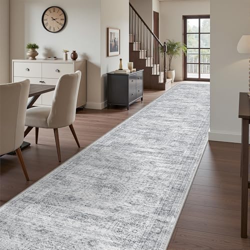3x14 Runner Rug Non Slip,Washable Hallway Runner Rug,Grey - Image 4