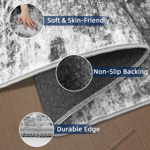 Washable Runners for Hallway 2x6 Runner Rug,Ultra-Thin Kitchen Runner Rugs,Non-Slip Backing Entryway Rug Runner,Abstract Carpet for Hallways,Bedroom,Dining,Laundry Room - Image 4