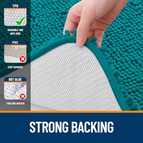OLANLY Bathroom Runner Rugs 47x20, Extra Soft Absorbent Chenille Bath Rugs - Image 6