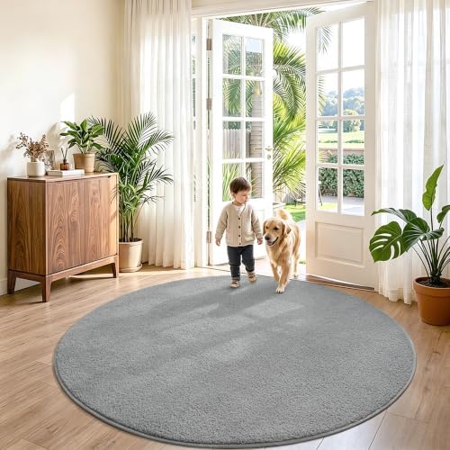 Keeko Round Area Rug 4ft for Living Room Bedroom,Soft Washable Circle Rug - Image 5