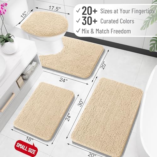 OLANLY Small Bathroom Rugs 24x16, Extra Soft Absorbent Chenille Bath Rugs - Image 2