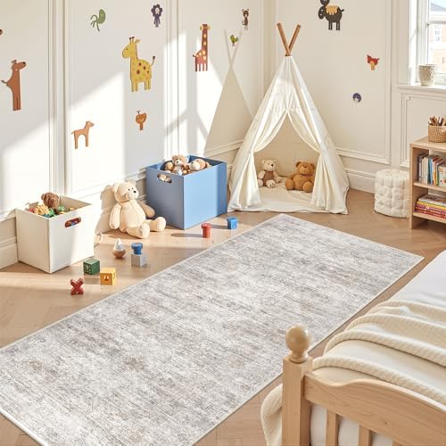 3x8 Runner Rug Non Slip,Washable Hallway Runner Rug,Taupe - Image 4