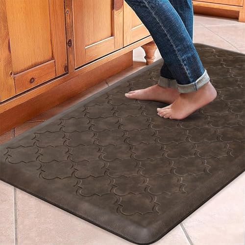 WISELIFE Kitchen Mat Cushioned Anti Fatigue Floor Mat, 20"x39", Brown by WiseLife
