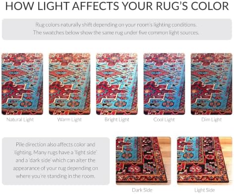 SAFAVIEH Vintage Hamadan Area Rug 11'x15', Red & Light Blue VTH211Q - Image 3