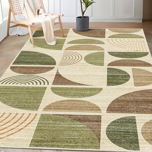 MUJOO 3x5 Rug Washable,Boho Area Rugs Small Non Slip Modern Abstract by MUJOO