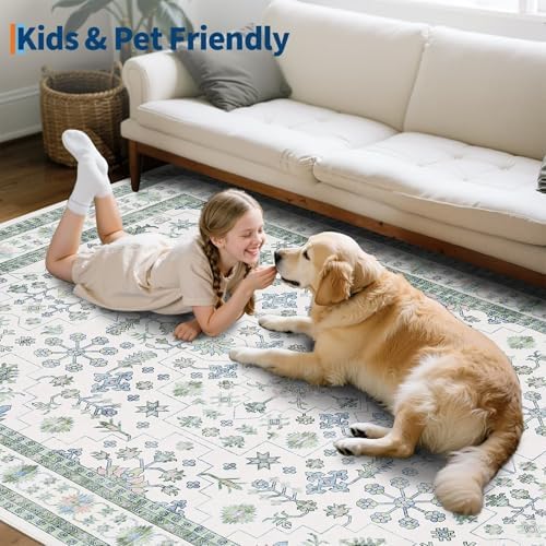 GarveeHome Small Sage Green Entryway Rug 2x3 Washable Non Slip Vintage Rug - Image 7