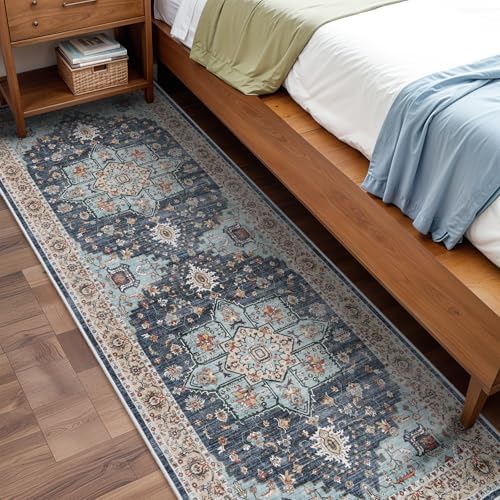 TOPRUUG Washable 3x8 Kitchen Runner Rug: Oriental Floral Hallway Carpet - Image 3