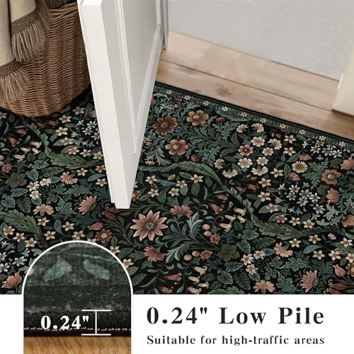2x6 Floral Runner Rug for Hallway Washable Kitchen Runner Rug - Image 6
