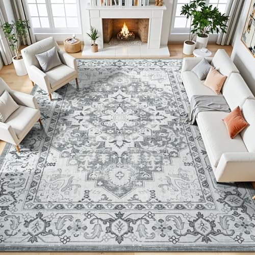 Lessymo Area Rugs 9x12 Living Room, Machine Washable Large Rug for Bedroom by Lessymo