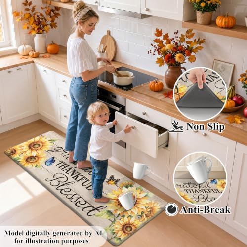 HEBE Fall Kitchen Rugs Set of 2, Anti Fatigue Kitchen Mats for Floor - Image 5
