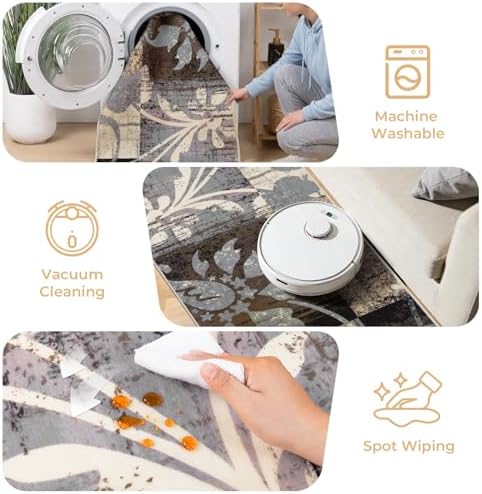 Yamaziot 2x8 Washable Modern Abstract Runner Rug Non-Slip for Hallways - Image 5