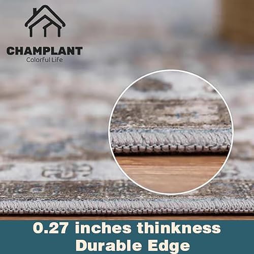 CHAMPLANT Washable Area Rug 8'x10' Retro Boho Design Non-Shedding Non-Slip Easy Care Ideal for High Traffic Areas in Living Room Bedroom Office Coffee Table Kitchen Large Carpet - Image 3