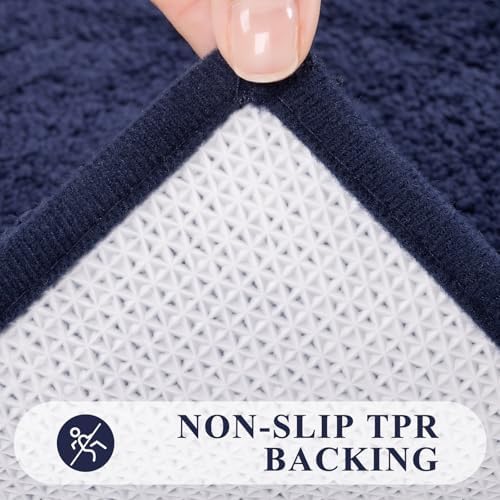 Pauwer Bathroom Rugs Sets 3 Piece, Microfiber Bath Mat Set, Navy Blue - Image 3