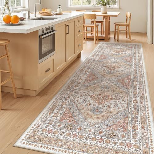 zesthome 3x10 Runner Rug Non Slip,Washable Hallway Runner Rug,Orange - Image 4