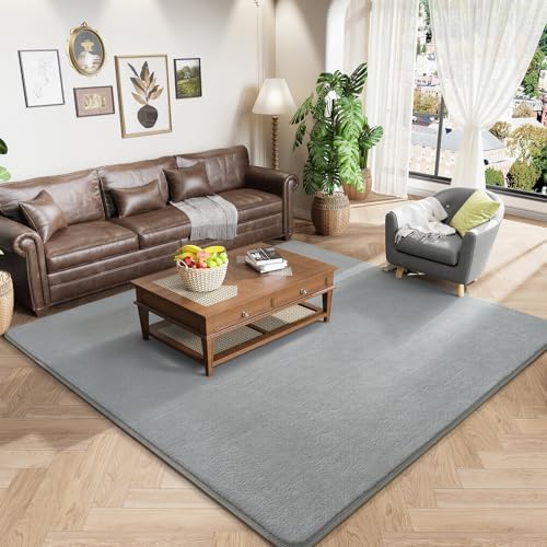 Amearea 6x6 Square Area Rugs for Bedroom Living Room, Grey Memory Foam Rug by AmeareaDirect