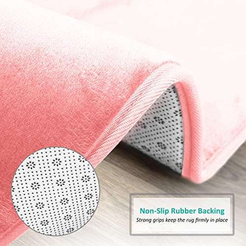 Clara Clark Bathroom Rugs, Velvet Memory Foam Bath Mat, Non-Slip, Machine Washable Bath Rugs - Dries Quickly, Ultra Soft Plush Bath Mats for Bathroom, 20 x 32, Coral Pink - Image 4