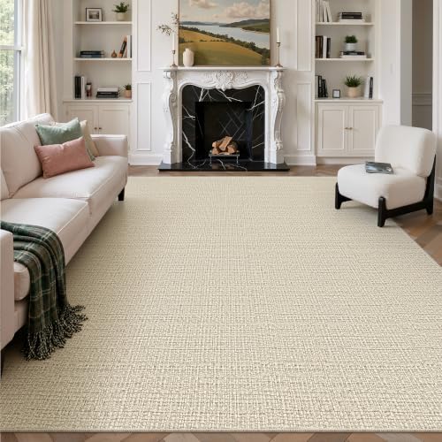 Valenrug 6x9 Area Rugs, High Low Pile Washable Rugs for Living Room, Beige by Valenrug