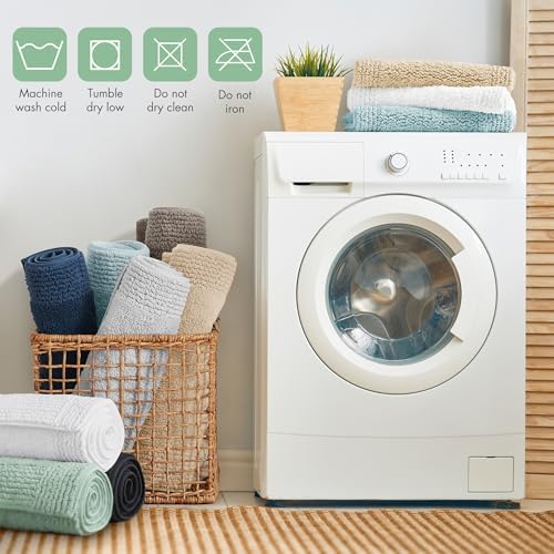 Madison Park Splendor Reversible 100% Cotton Bath Rug, 17 x 24, Green - Image 6