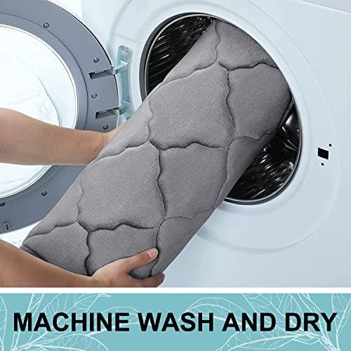 OLANLY Memory Foam Bath Mat Rug 44x24, Ultra Soft Bathroom Rugs, Dark Grey - Image 6