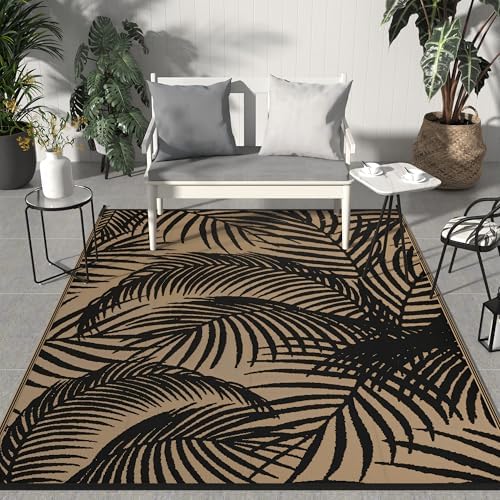 GENIMO Outdoor Rug, Waterproof Plastic Rugs for Patio, 6'x9' Ebony Brown by GENIMO