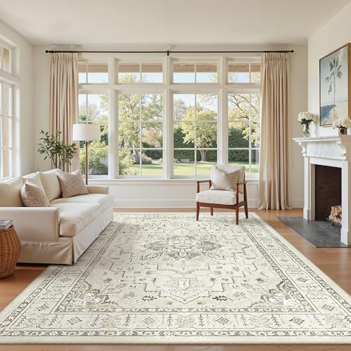 zesthome 6x9 Area Rugs for Living Room,Large Washable Rug,Beige by Zesthome