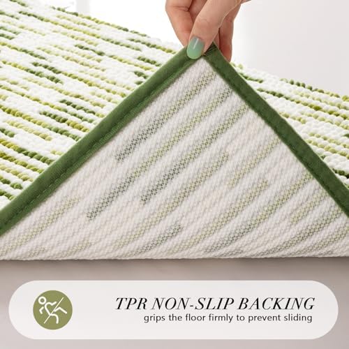 BSICPRO Bathroom Rugs Sets 2 Piece, Modern Bath Mat 20"x47"+20"x32", Sage - Image 4