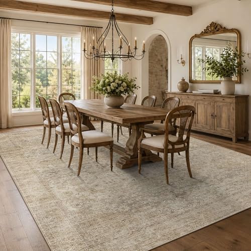 10x14 Washable Boho Area Rug, Non-Slip Living Room Carpet - Image 7