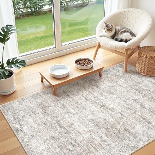 3x4 Rugs for Entryway,Washable Area Rug,Taupe - Image 5