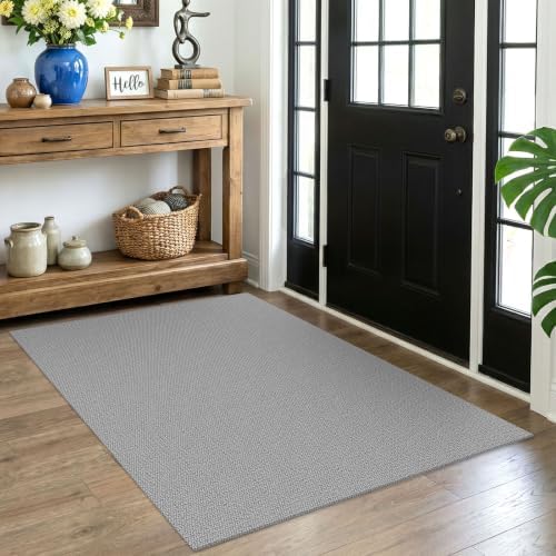 EARTHALL Washable Area Rug, Non Slip Entryway Rug, 4x5 Ft, Heather Gray by Unknown