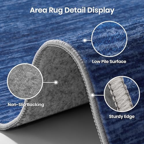Valenrug 8x10 Area Rugs for Living Room, Large Washable Rug Non Slip Navy - Image 6