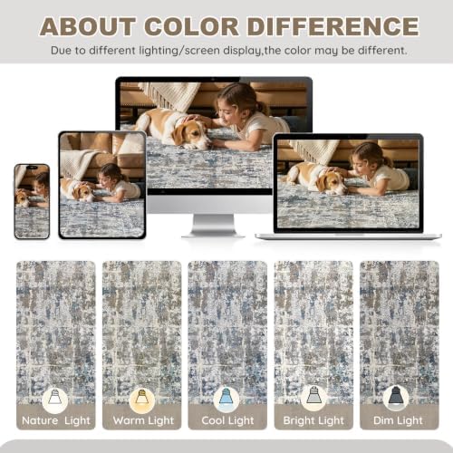 DMOYEST Area Rug Living Room Rugs 6x9 Washable Abstract Carpet - Image 6